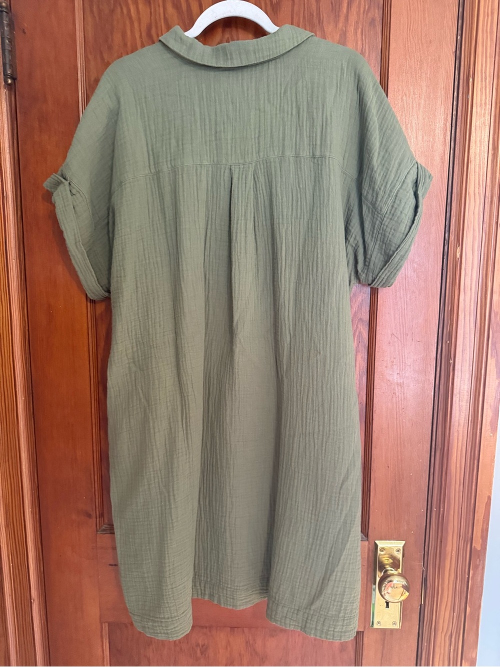 J. Crew Women’s Olive Green Cotton Gauze Shirt Dress Size XXL - Picture 4 of 7